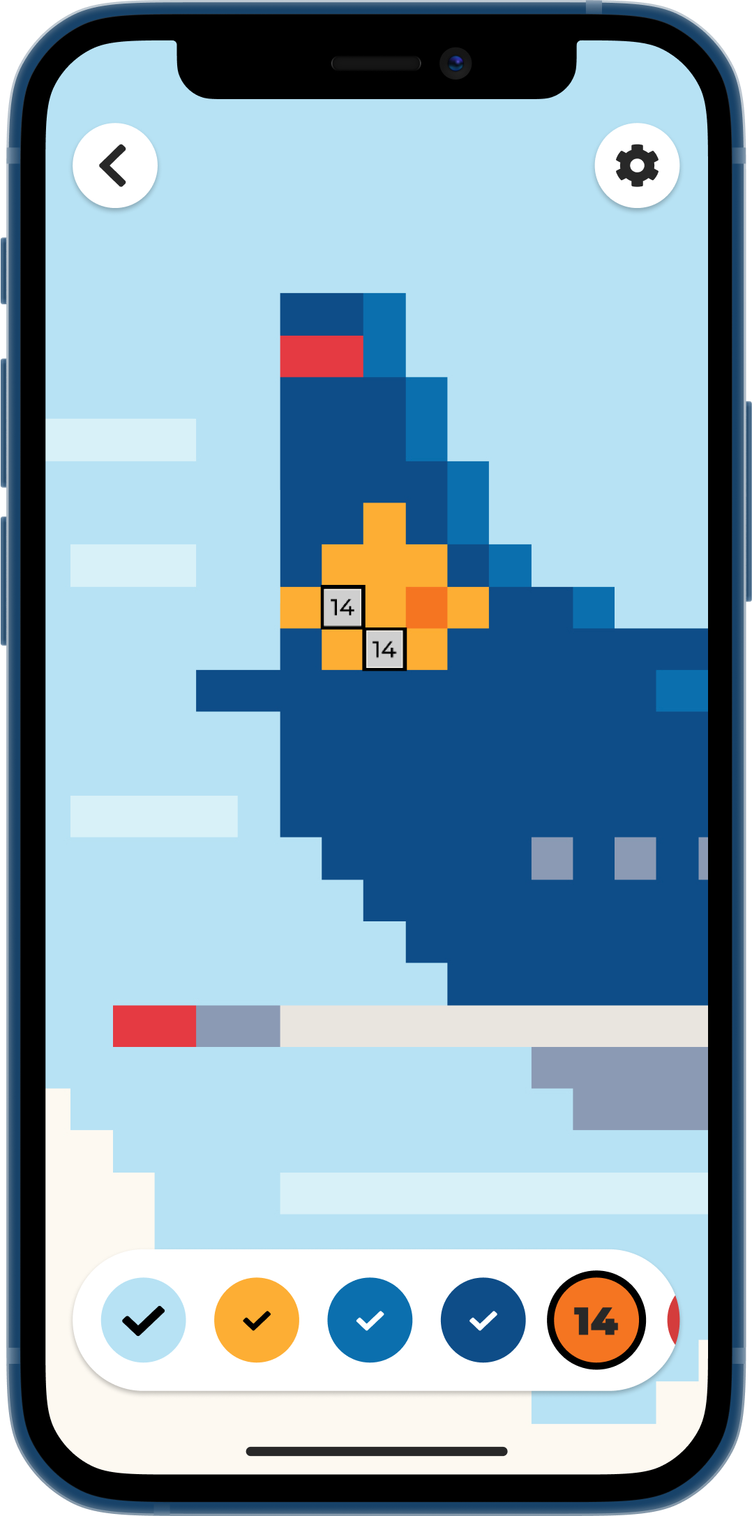 The start screen of Color Tap app showing the different templates you can start coloring.